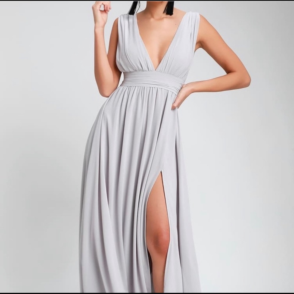 Lulus Heavenly Hues Grey Dress